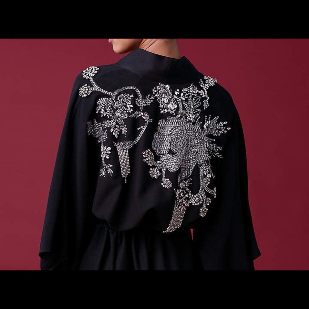 DVF Beaded Kimono Dress Deon “crystal” Embellished XS